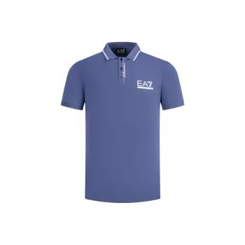 EMPORIO ARMANI EA7 SS24 Polo Shirt Men's Royal Blue