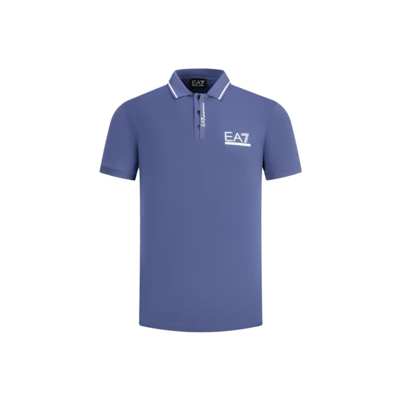 EMPORIO ARMANI EA7 SS24 Polo Shirt Men's Royal Blue-0