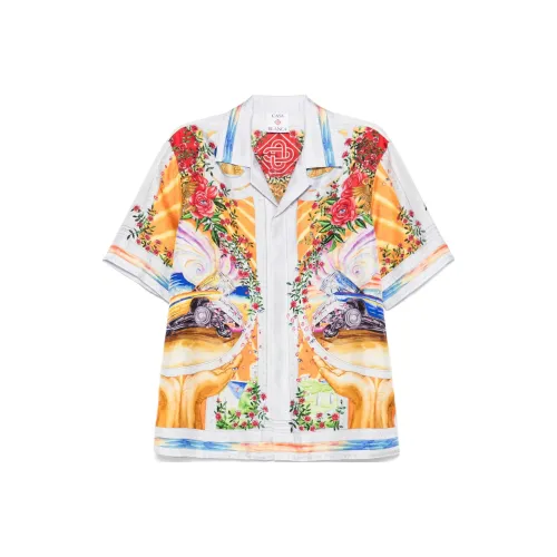 CASABLANCA La Tornade De Rose Short Sleeve Silk Shirt
