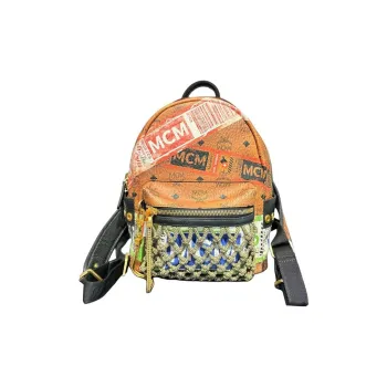MCM Artificial Leather Backpack Regular Unisex Cognac