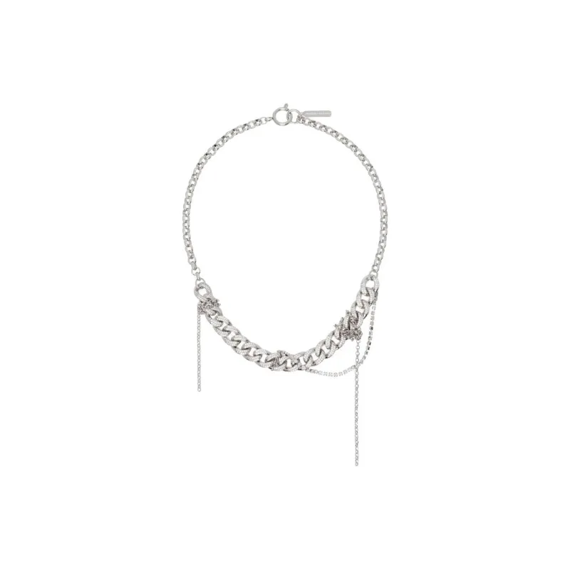 JUSTINE CLENQUET Palladium Plated Brass With Crystal Necklaces Women's Silver-1