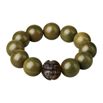 Yi Mingju Green Sandalwood Bracelets Men's