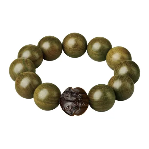 Yi Mingju Green Sandalwood Bracelets Men's