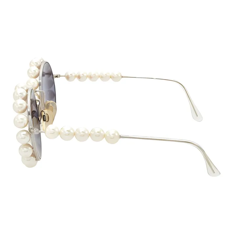 CHANEL 1993 Pearl trim Round frame Sunglasses-2