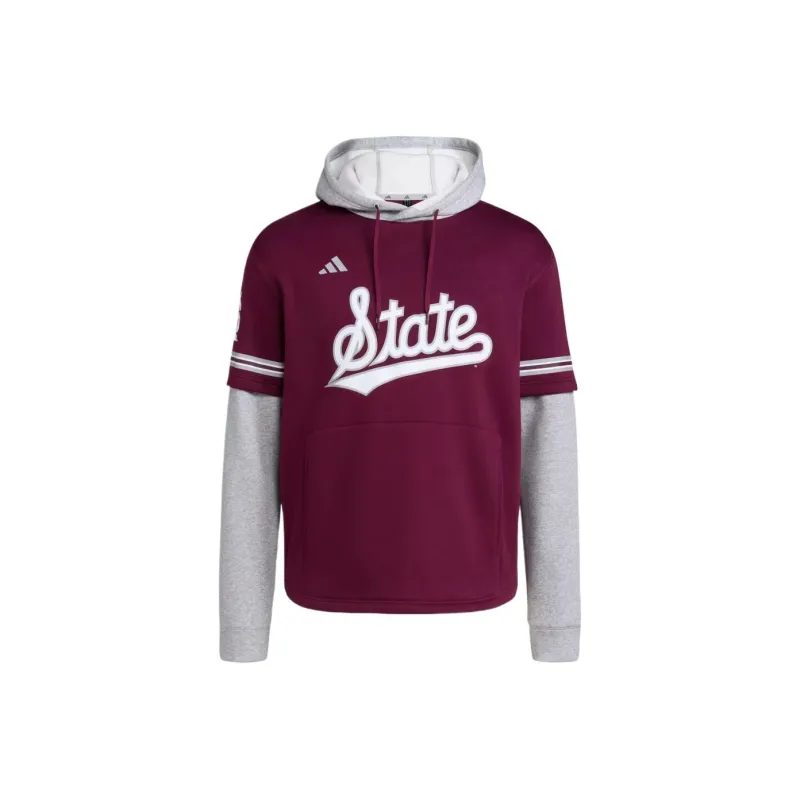 Adidas Free Shipping With AdiClub Missisippi State Bulldogs Hooded Jersey-0