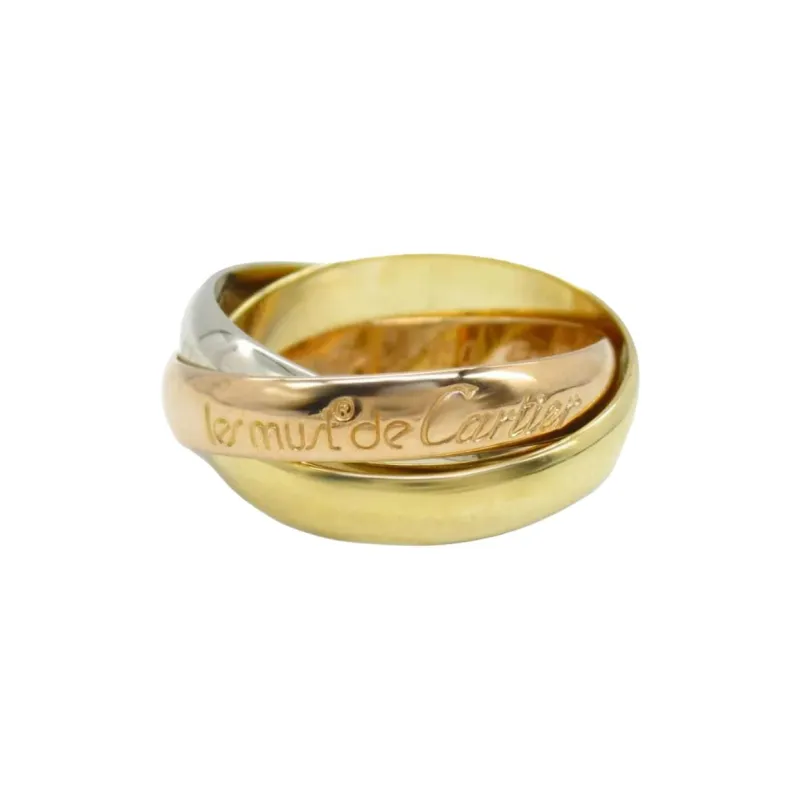 Cartier 2010s 18K White Gold And Yellow Gold Trinity Ring-1
