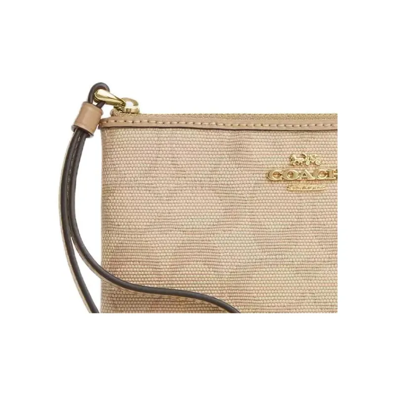 COACH Canvas Clutch Trumpets Women's Natural-4