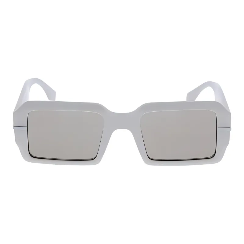 FENDI Acetate Irregular Shape Sunglasses Women's White-1