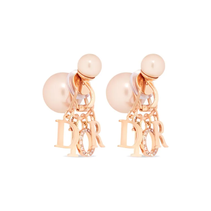 DIOR Clip-On Earrings Women's Pink-3