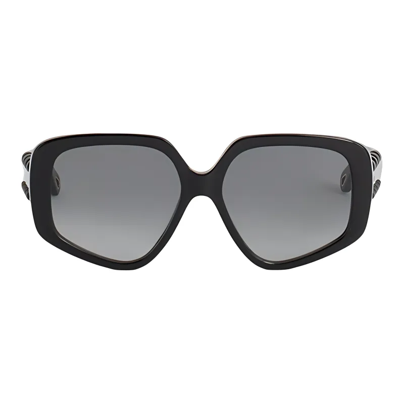 Chloe Acetate Irregular Shape Sunglasses Women's Black-1