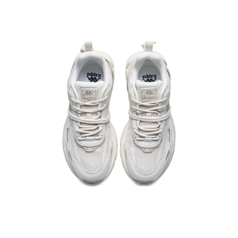 Kappa Back to Back Anti Slip Wear Resistant Low Top Chunky Sneakers Unisex Heron Feather White-3