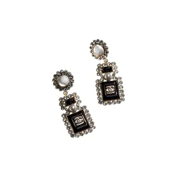 CHANEL Earrings Women's Black