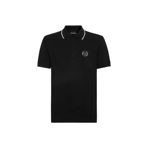 PLEIN SPORT 블랙 남성 폴로 셔츠