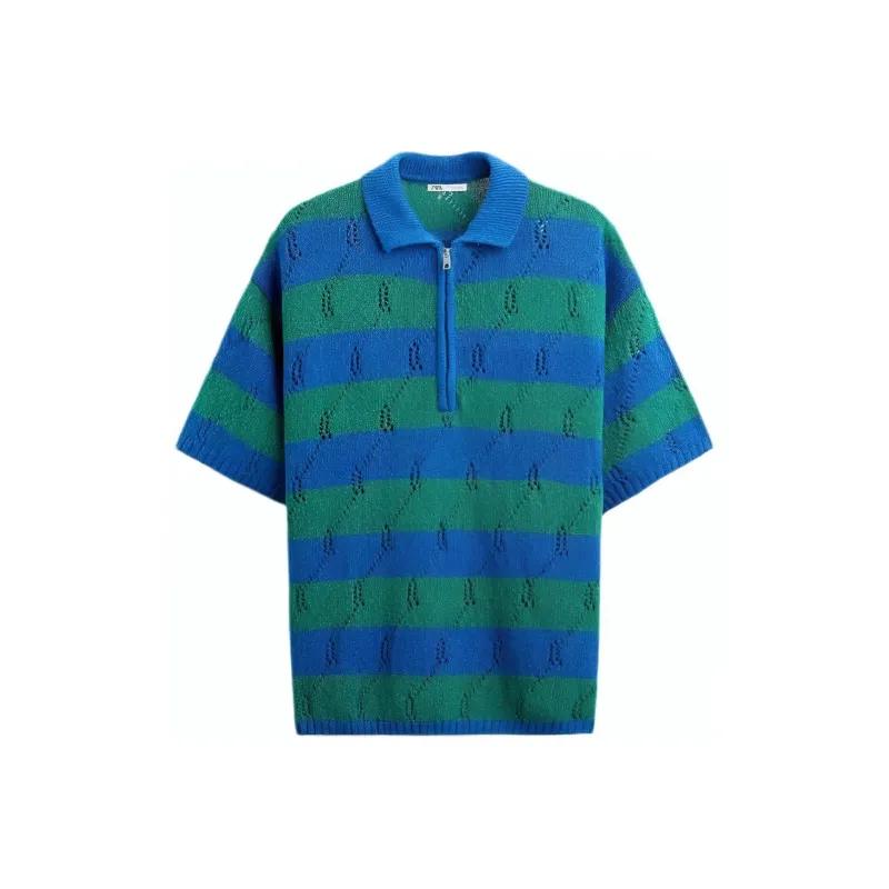ZARA Polo Shirts Men Blue-0