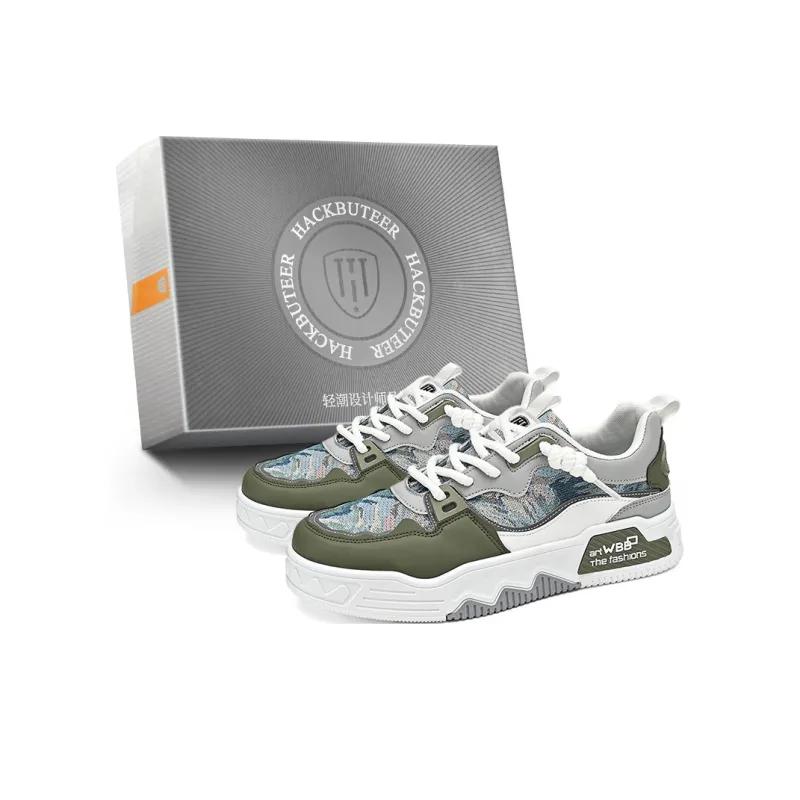 HACKBUTEER Low Top Skateboard Shoes Men's Box Included-6