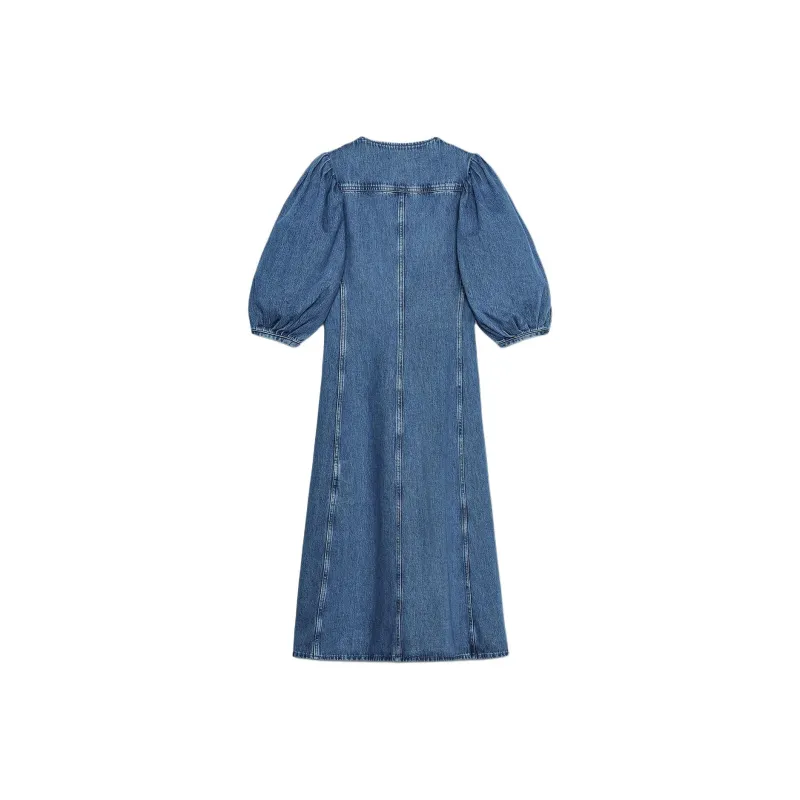 ZARA Long Sleeved Dress Women's Blue-1