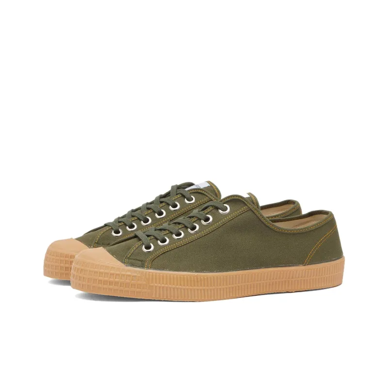Novesta Star Master Contrast Stitch Low Top Canvas Shoes Unisex Green-1