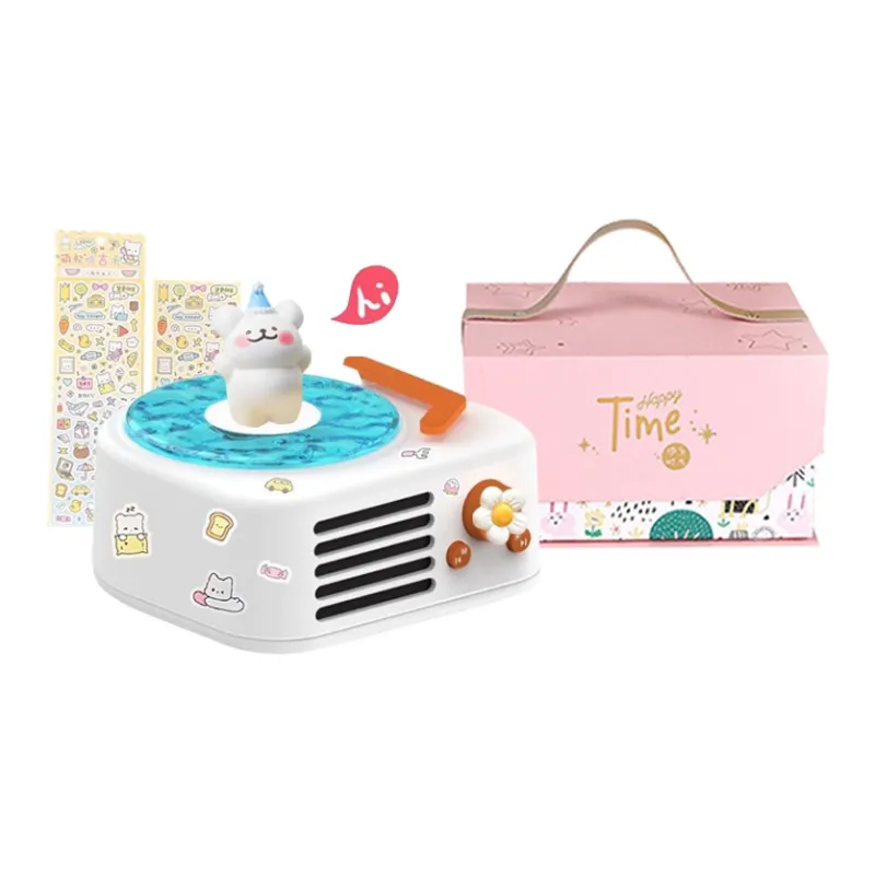 IDEAMAN DIY Dog Sticker Set With Mini Speaker, Cute Light Up Figurine, Gift Box Set-5