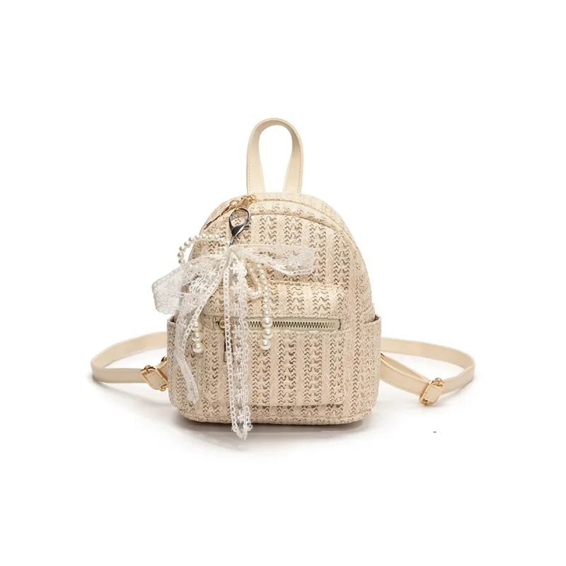 Yalu PU Backpack Women's Ecru/Khaki-0