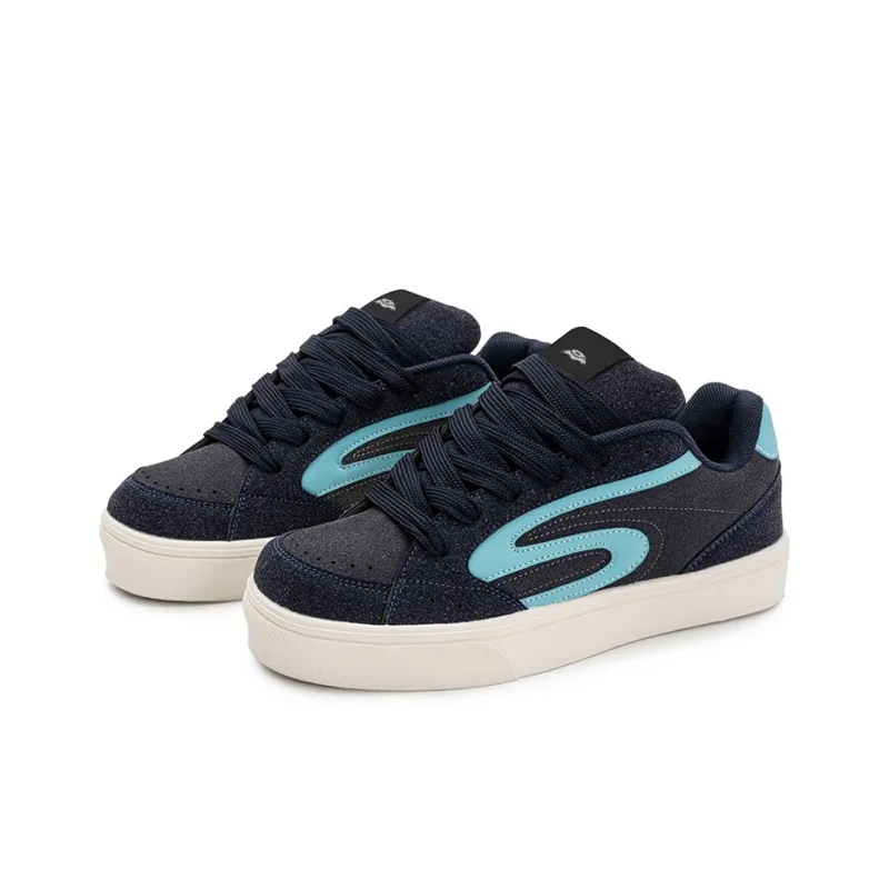 Snow Know The Answer SKTA Slip Resistant, Lightweight, And Breathable Low Top Skateboard Shoes Unisex Classic Navy Blue-2