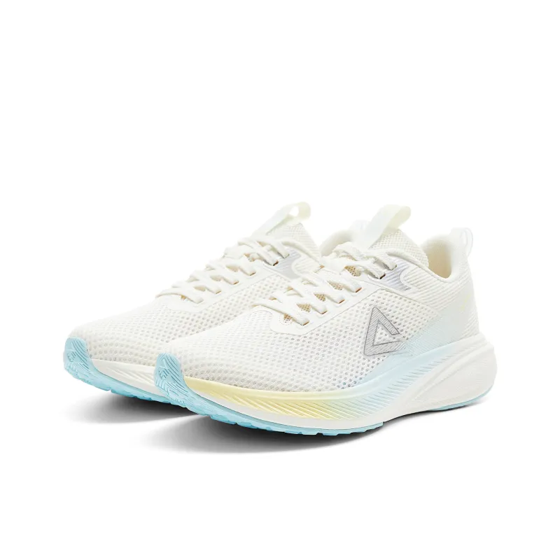 PEAK State Pole Anti Slip Wear Resistant Low Top Casual Running Shoes Unisex White Blue-2