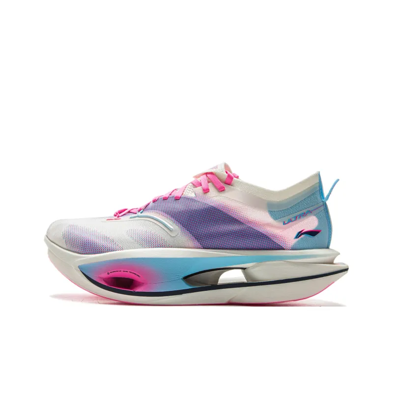 LiNing Feidian 5 ULTRA Cushioning, Slip Resistant, Rebound Low Top Running Shoes Unisex Pink Blue Mismatched-1