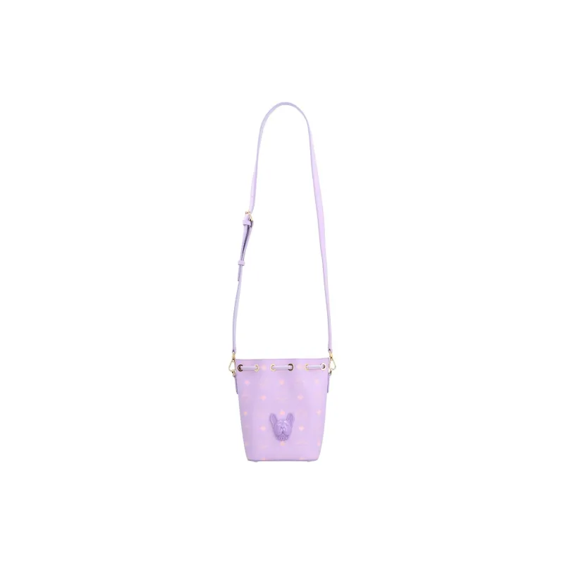 MCM Visetos Leather Bucket Bags Shoulder Bags Handbags Crossbody Bags Mini Women's Purple-1