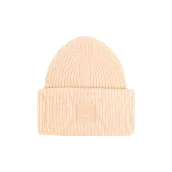 Acne Studios Face patch Ribbed knit Beanie