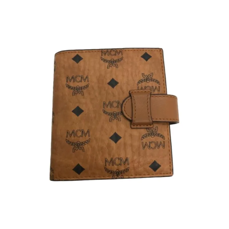 MCM Essential Visetos Origina Canvas Card Holder Mini Unisex Cognac-0