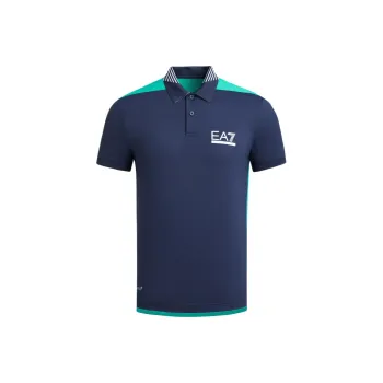 EMPORIO ARMANI EA7 SS24 Polo Shirt Men's Navy Blue