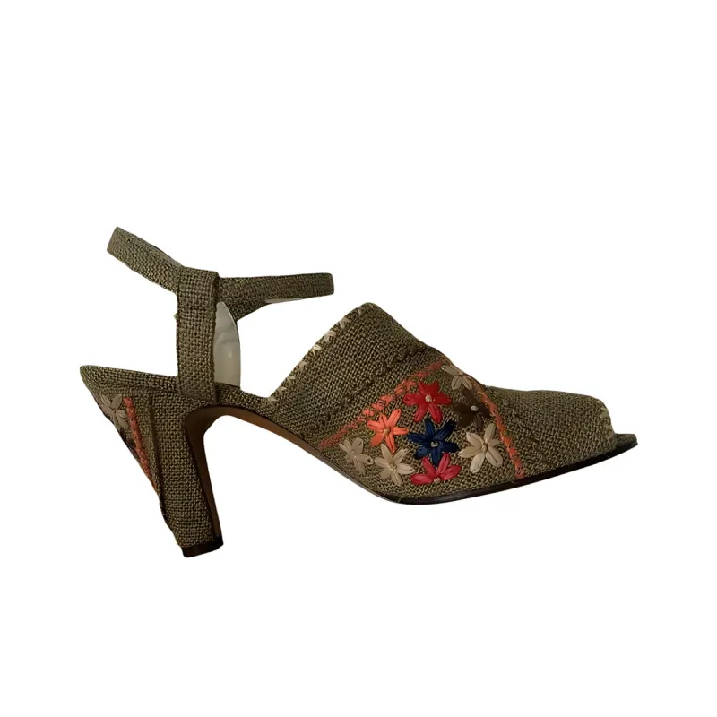 FERRAGAMO Cone Heel High Heels Women's Green-2