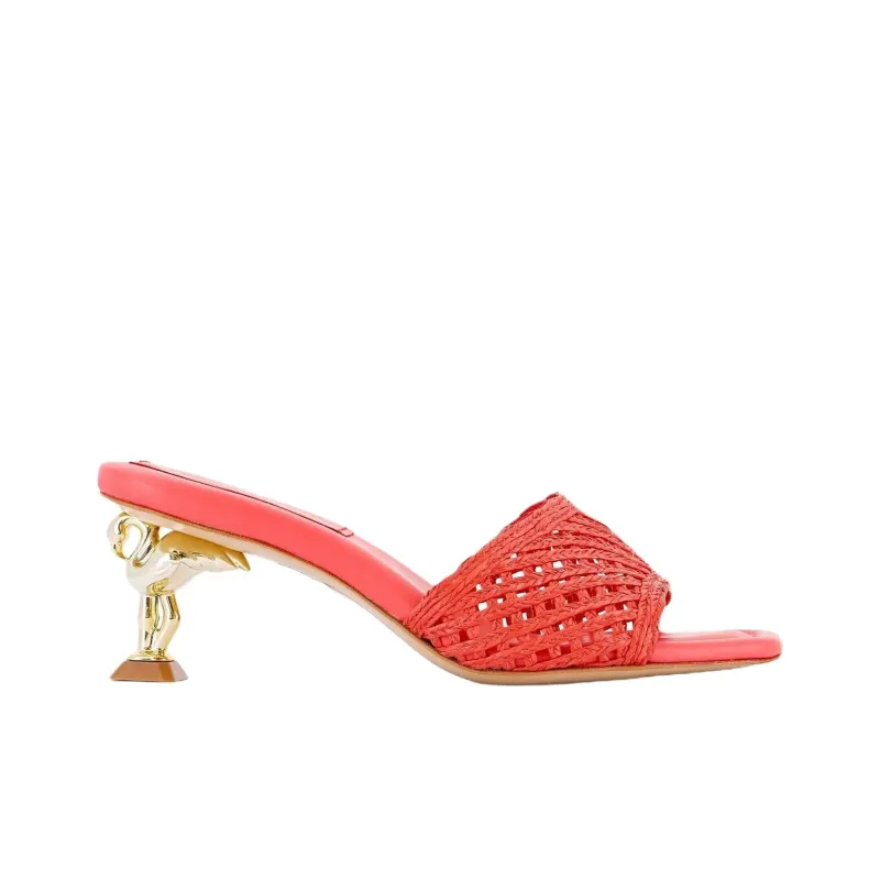 Sophia Webster Flo Flamingo Slide Slippers 6cm Women's Red-1
