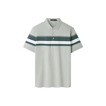 HLA Polo Shirts Men Green Gray Trim C6