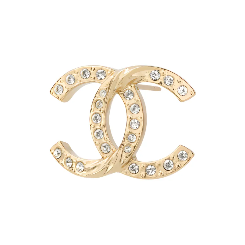 CHANEL Crystal Cc Logo Stud Earrings ABA157-1