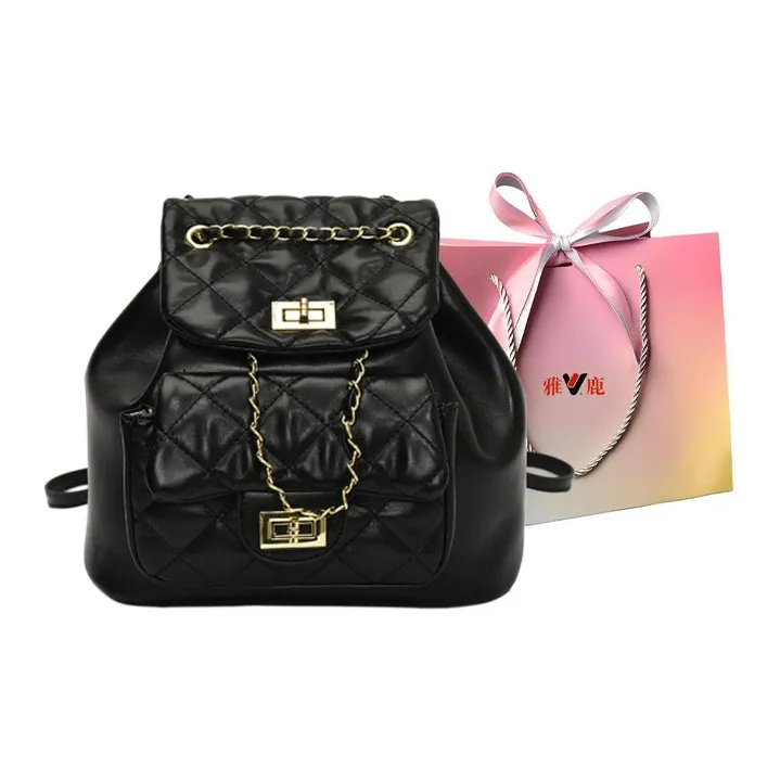 Yalu PU Backpack Regular Women's Black/Pink/Red/White-0