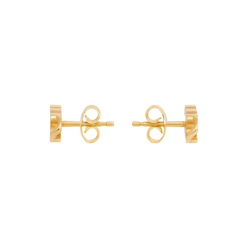 CELINE Triomphe Gourmette Studs In Brass With Gold Finish-2