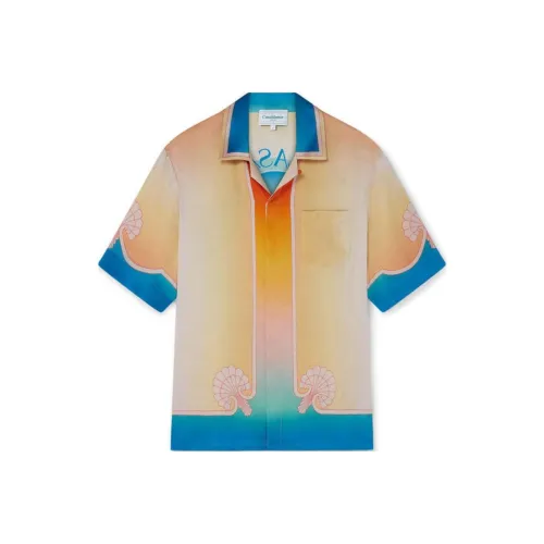 CASABLANCA Cuban Collar Short Sleeve Shirt