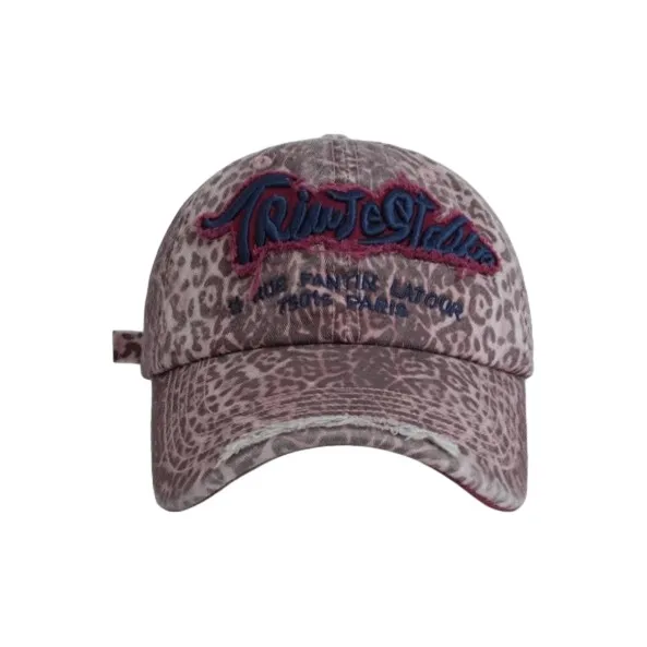 FREE RABBITⅡ Washable 3D Effect Letter Embroidery Ripped, Small Face Display Baseball Caps Unisex-6
