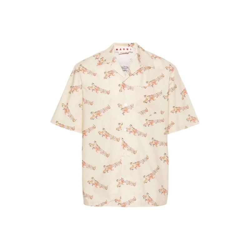 MARNI Tiger print Poplin Shirt-0