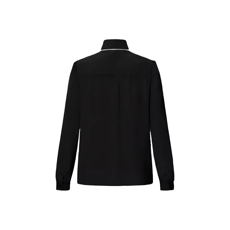 LOUIS VUITTON Monogram Accent Lavallière Blouse-1