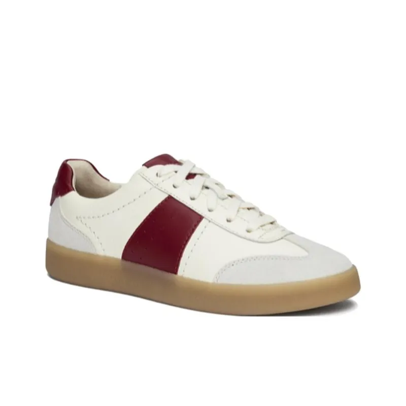 Clarks Slip Resistant Low Top Skateboard Shoes Women's White Red-3