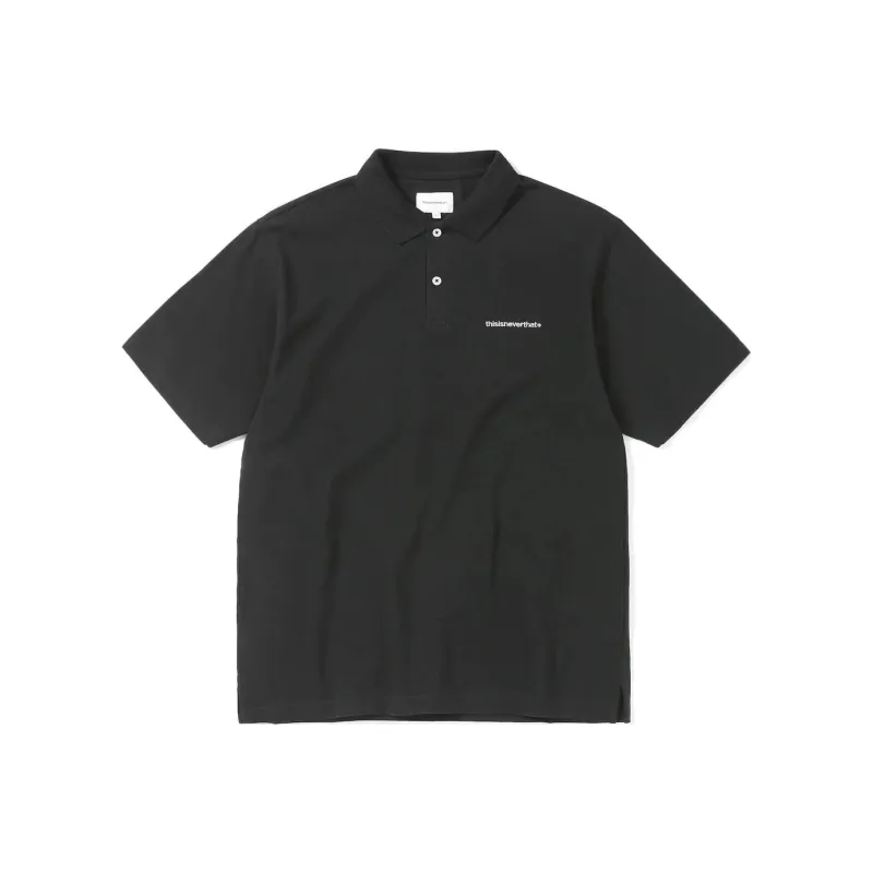 Thisisneverthat SS24 T Logo S/S Jersey Polo Shirt Unisex Black-0