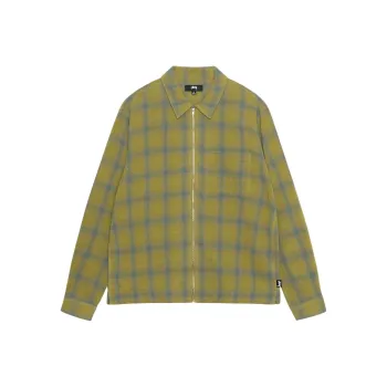 Stussy Plaid Twisted Yarn Zip Shirt