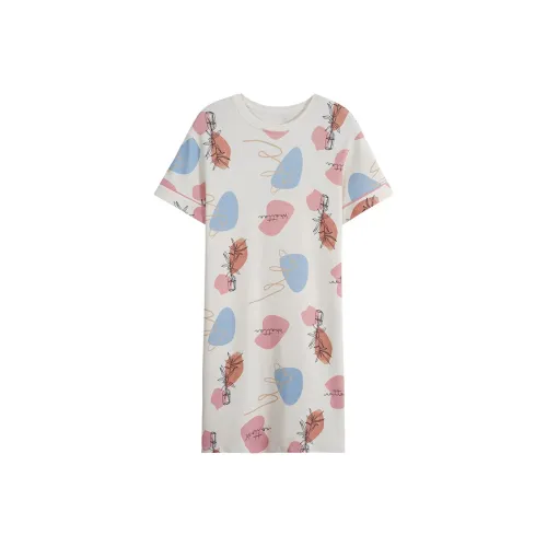 FENTENGCARE Nightgown Women's Apricot