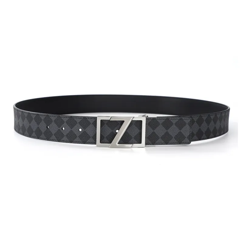 V.V.Brown Genuine Leather Belts Men's 3.8cm Tail Clip Style Plate Buckle Belt-1