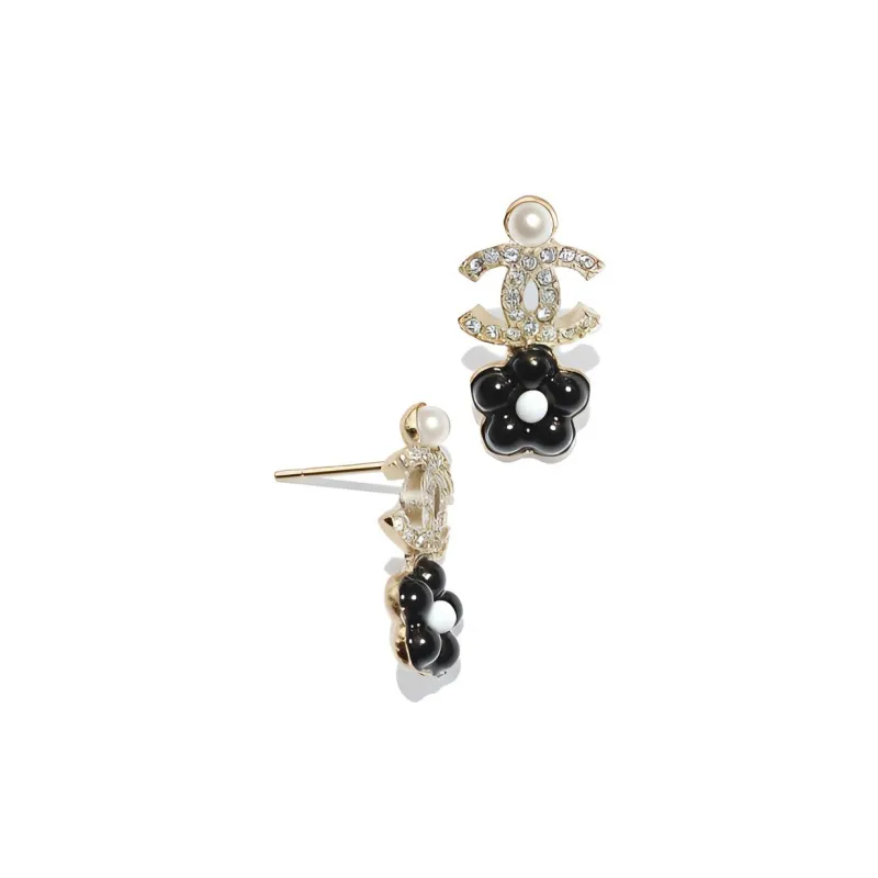 CHANEL Earrings Women's Black-1