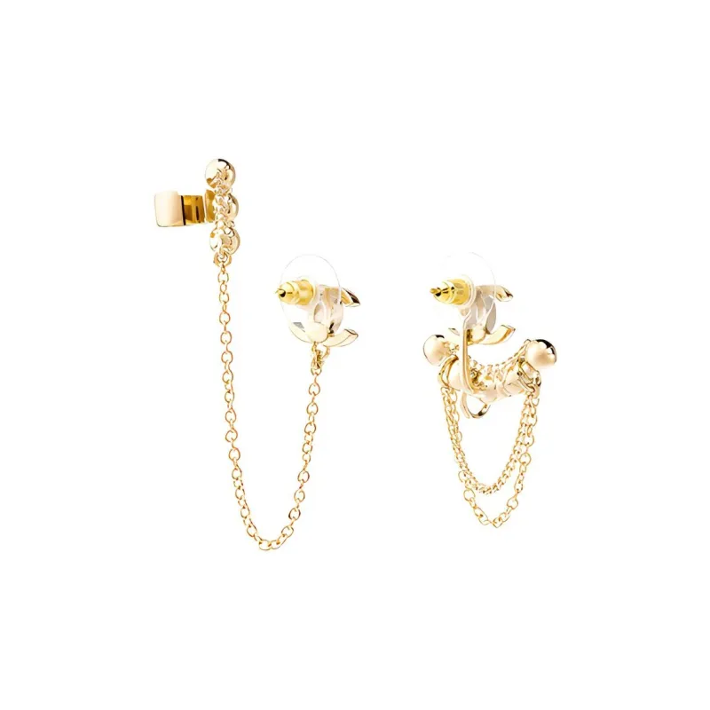 CHANEL Metal Earrings Women's Gold-2