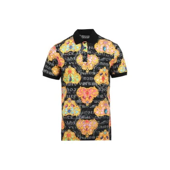 VERSACE JEANS COUTURE SS24 Polo Shirt Men's Black