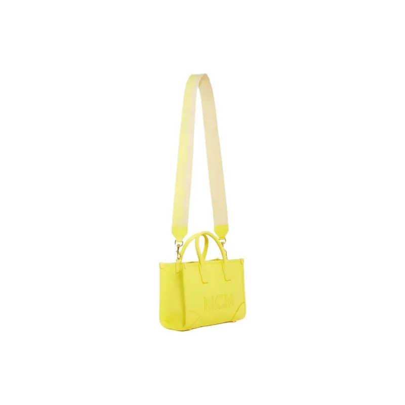 MCM München Calfskin One Shoulder Handbag Mini Women's Yellow-2