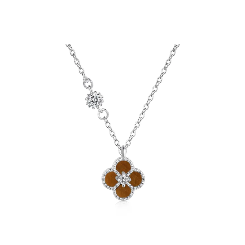 KAILEIFU S925 Silver Necklaces Women's Black/White-13